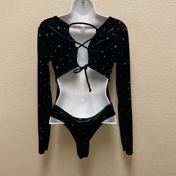 Wild Fable Starry Velvet Bodysuit Small - Picture 6 of 6